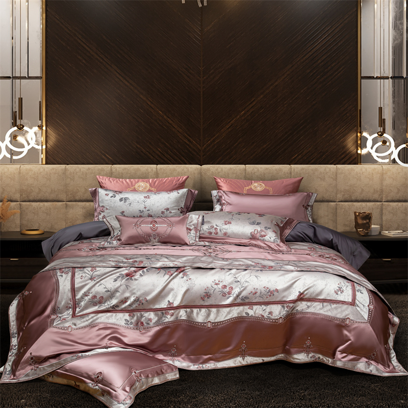 Home Textiles Europe - Chic Rose Flowers Jacquard Satin Cotton