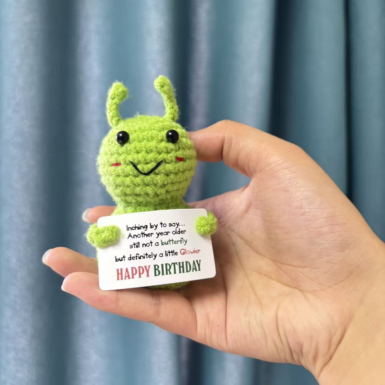 Home Textiles Europe - Funny Emotional Support Crochet Caterpillar Home