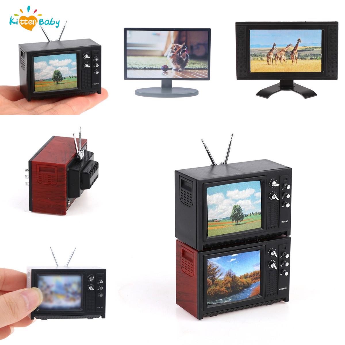 Vintage Home Textiles - 1pc 1/12 Dollhouse Mini Television Kids