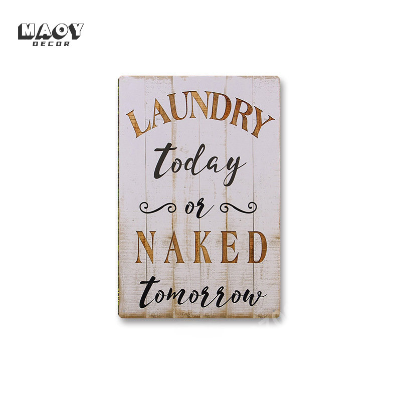 Slogan Metal Tin Sign Laundry  - Vintage Home Textiles reseña y precio