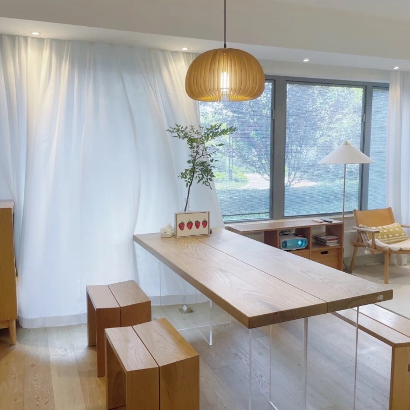Nordic Solid Wood Acrylic Floa - Home & Hotel Textiles Private Limited reseña y precio