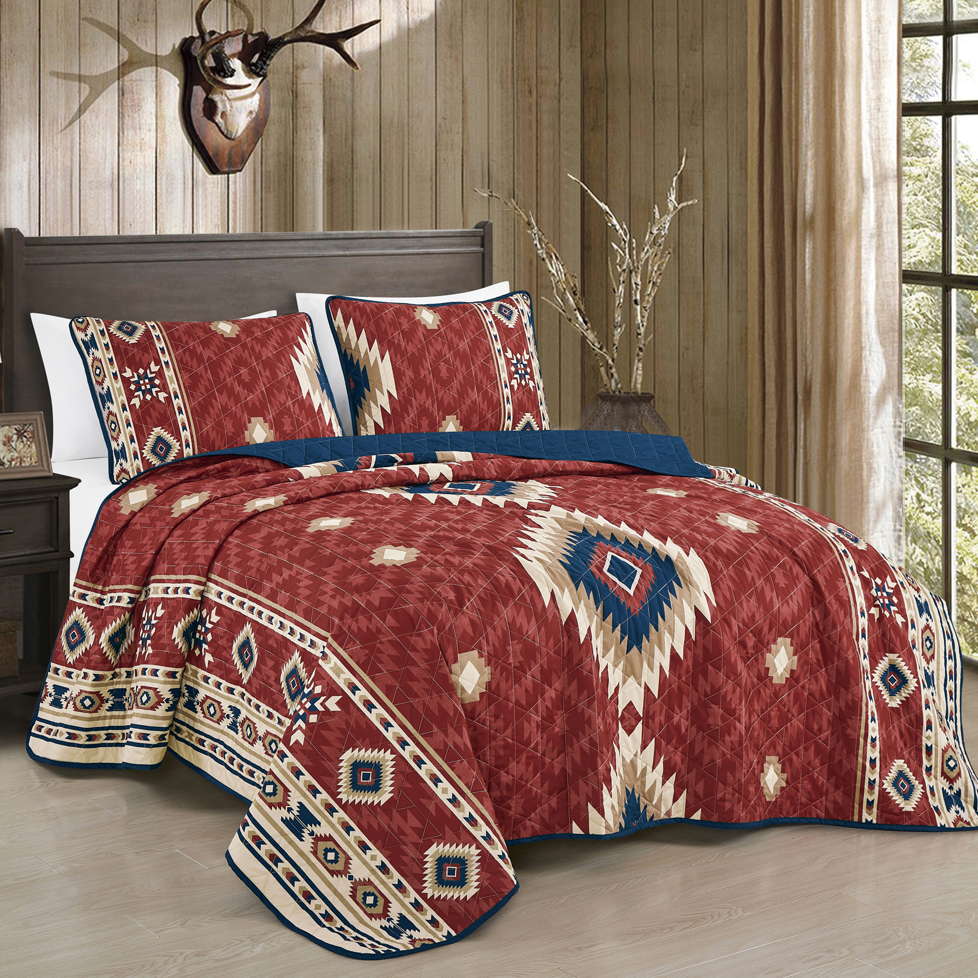 Southwestern Aztec Reversible  - Quilt Cotton Summer reseña y precio