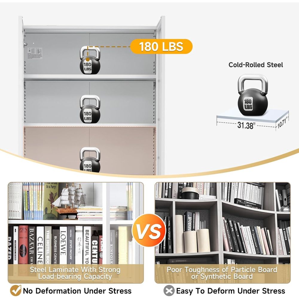 70.87 Tall Metal Bookshelf, 5- - Home & Hotel Textiles Private Limited reseña y precio