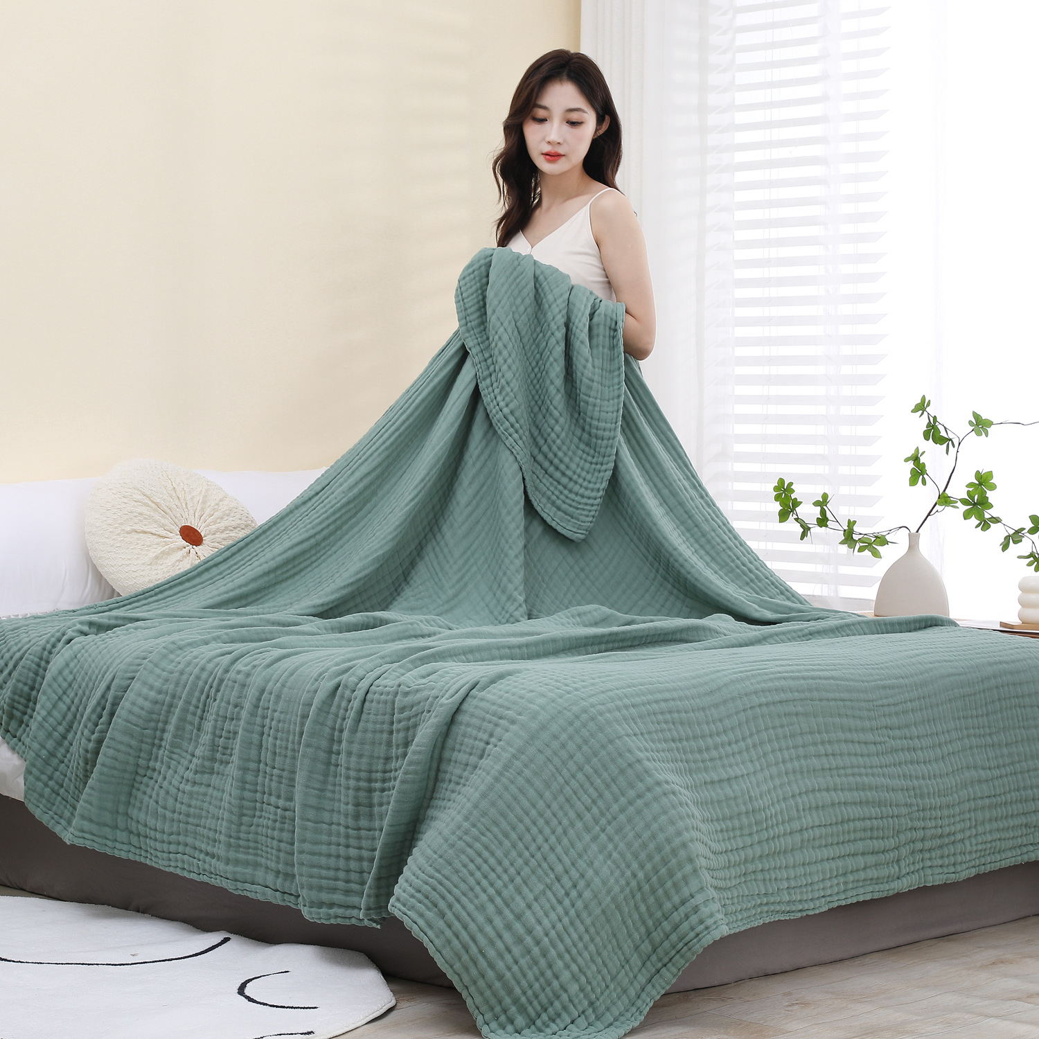 100% Cotton Muslin Blanket For - Quilt Cotton Summer reseña y precio