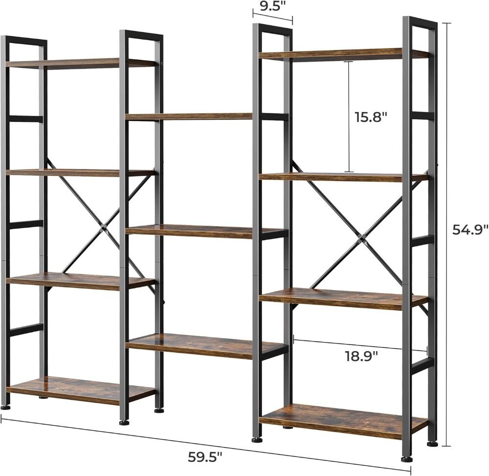 Triple Bookshelf with 11 Open  - Home & Hotel Textiles Private Limited reseña y precio