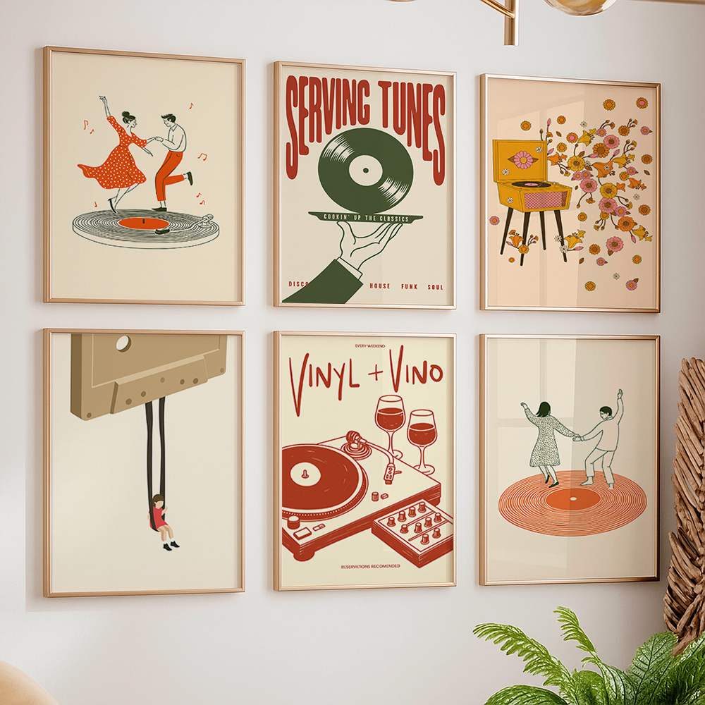 1pc Vintage Music Canvas Poste - Vintage Home Textiles reseña y precio
