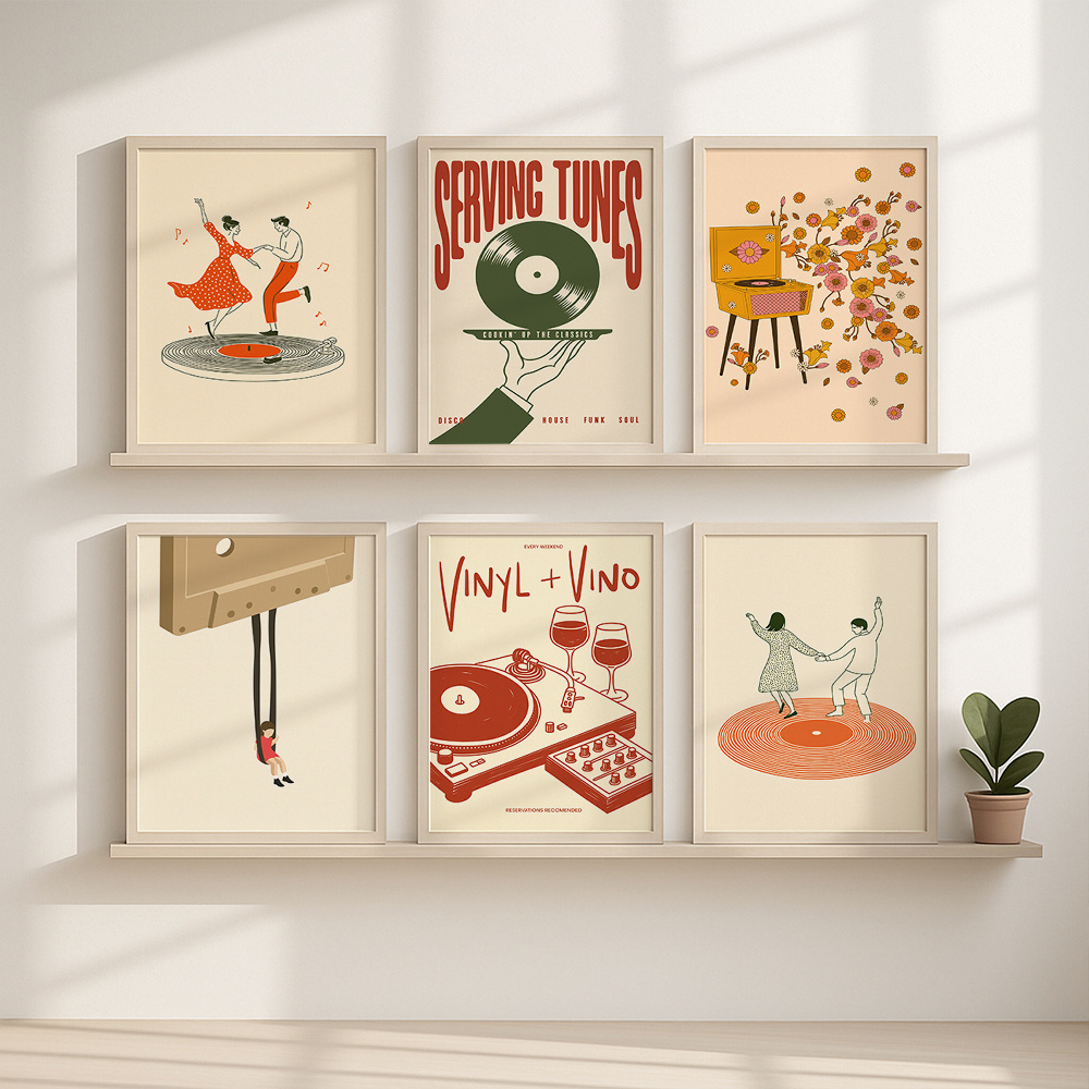 1pc Vintage Music Canvas Poste - Vintage Home Textiles reseña y precio