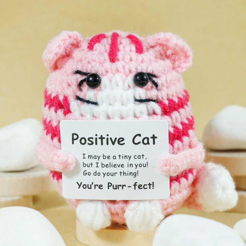 Funny Crochet Positive Cat Dol - Home Textiles Europe reseña y precio