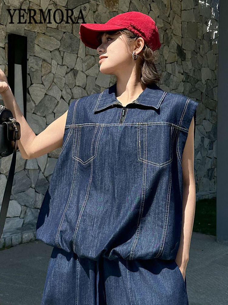 YERMORA Blue Topstitching Big  - Quilt Cotton Summer reseña y precio
