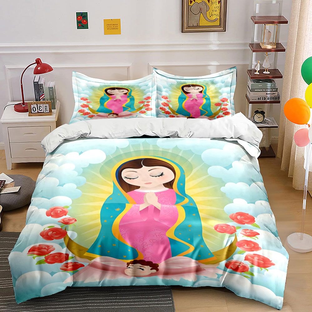 Our Lady of Guadalupe Bedding  - Linen Duvet Cover reseña y precio