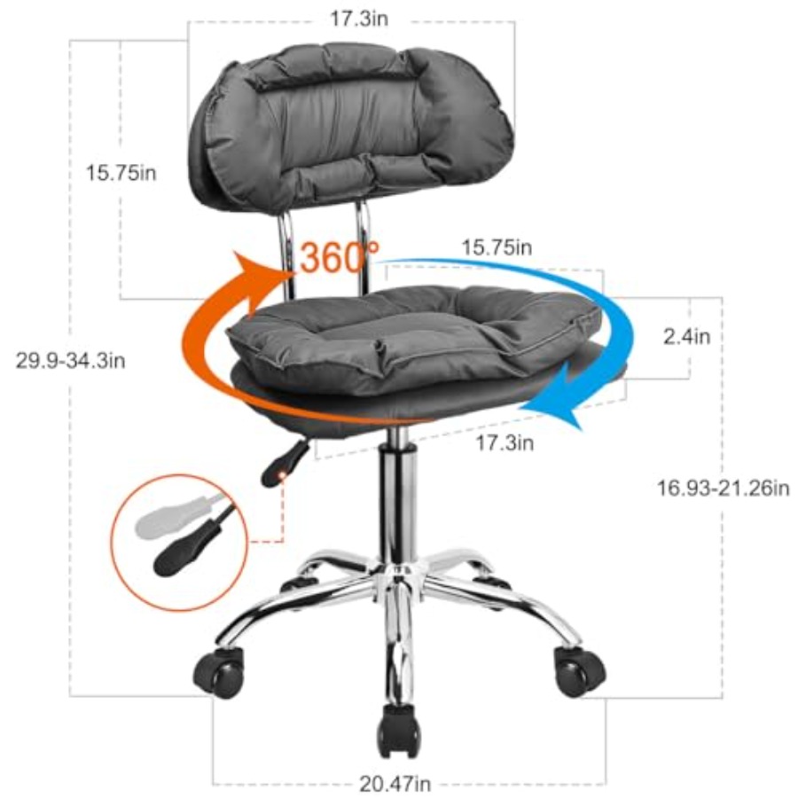 Rolling Stool Backrest Thick S - Home & Hotel Textiles Private Limited reseña y precio
