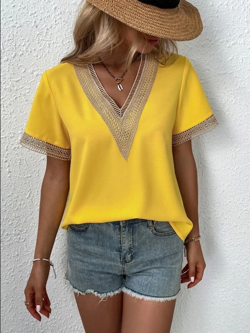 Elegant Blouse Fashion Short S - Quilt Cotton Summer reseña y precio