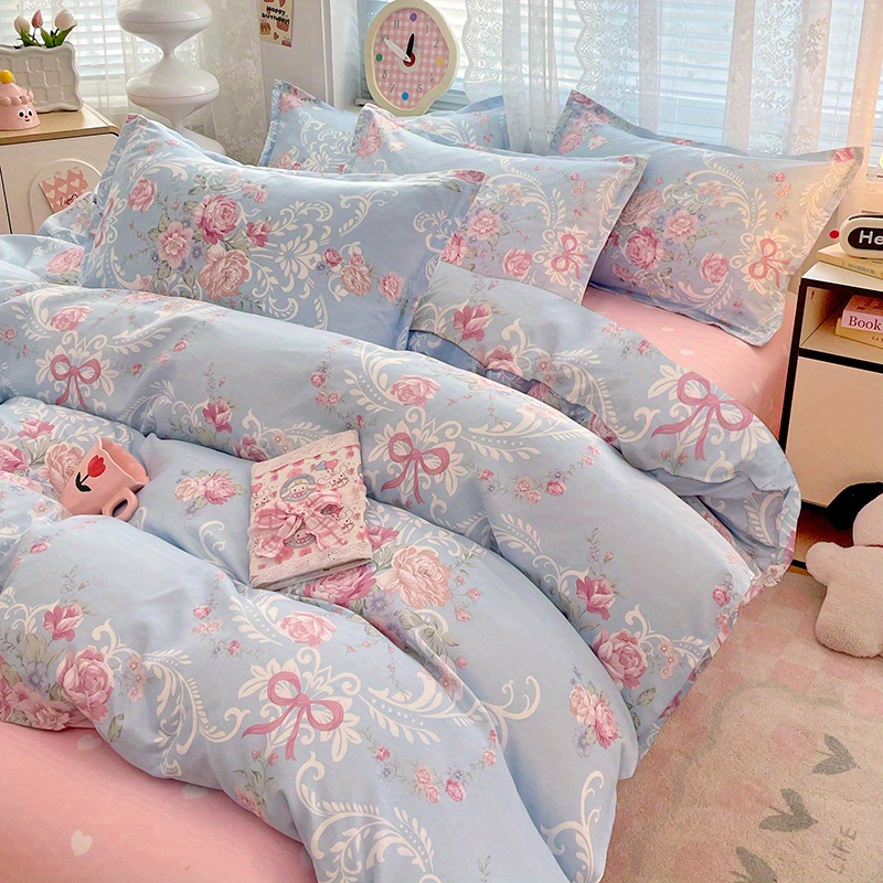 4pc Pastoral Bedding Set Soft  - Linen Duvet Cover reseña y precio