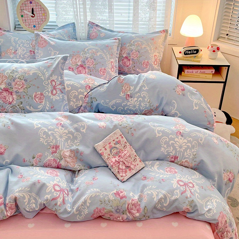 4pc Pastoral Bedding Set Soft  - Linen Duvet Cover reseña y precio