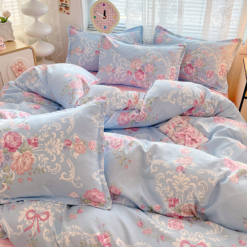4pc Pastoral Bedding Set Soft  - Linen Duvet Cover reseña y precio