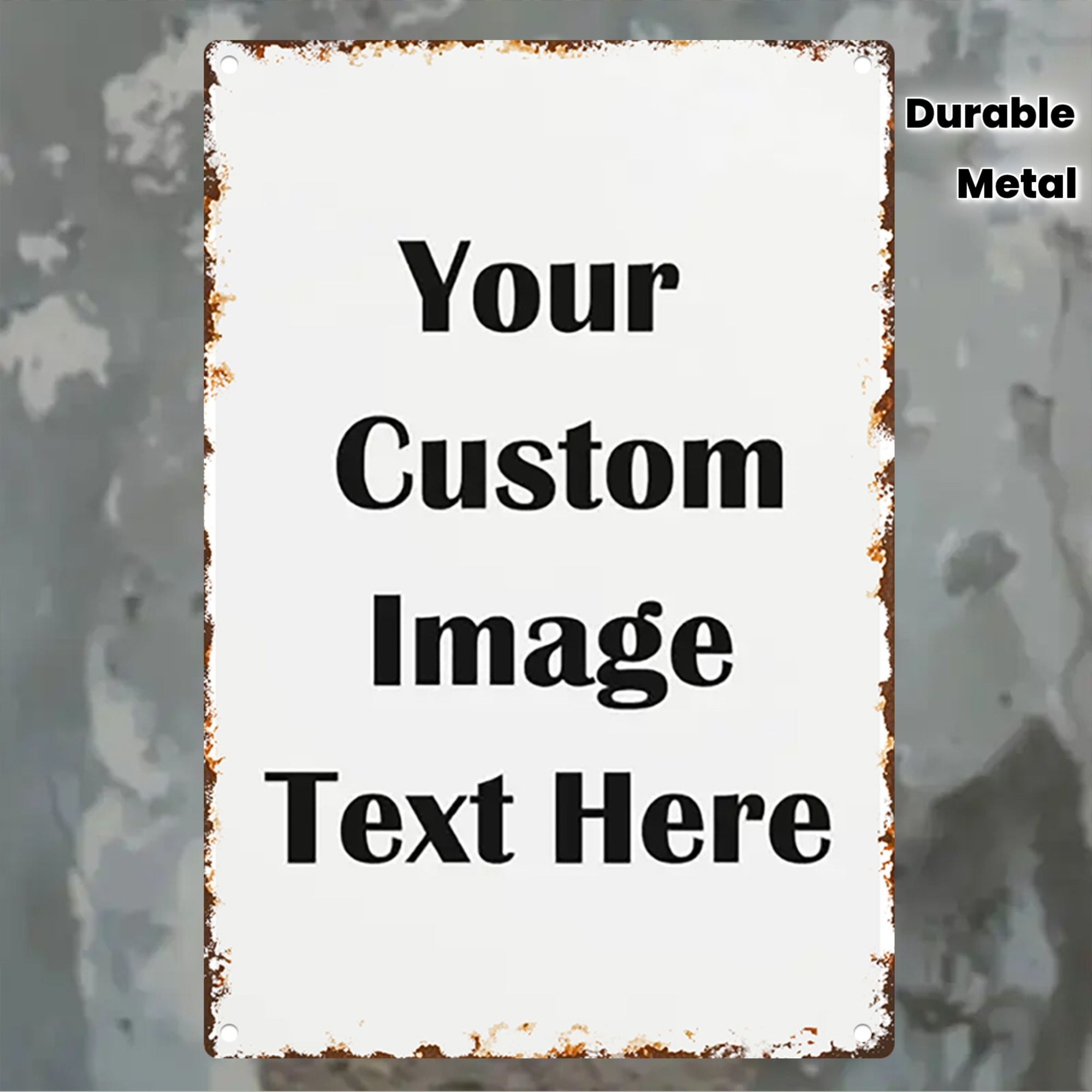 Custom Image/Text Metal Tin Si - Vintage Home Textiles reseña y precio