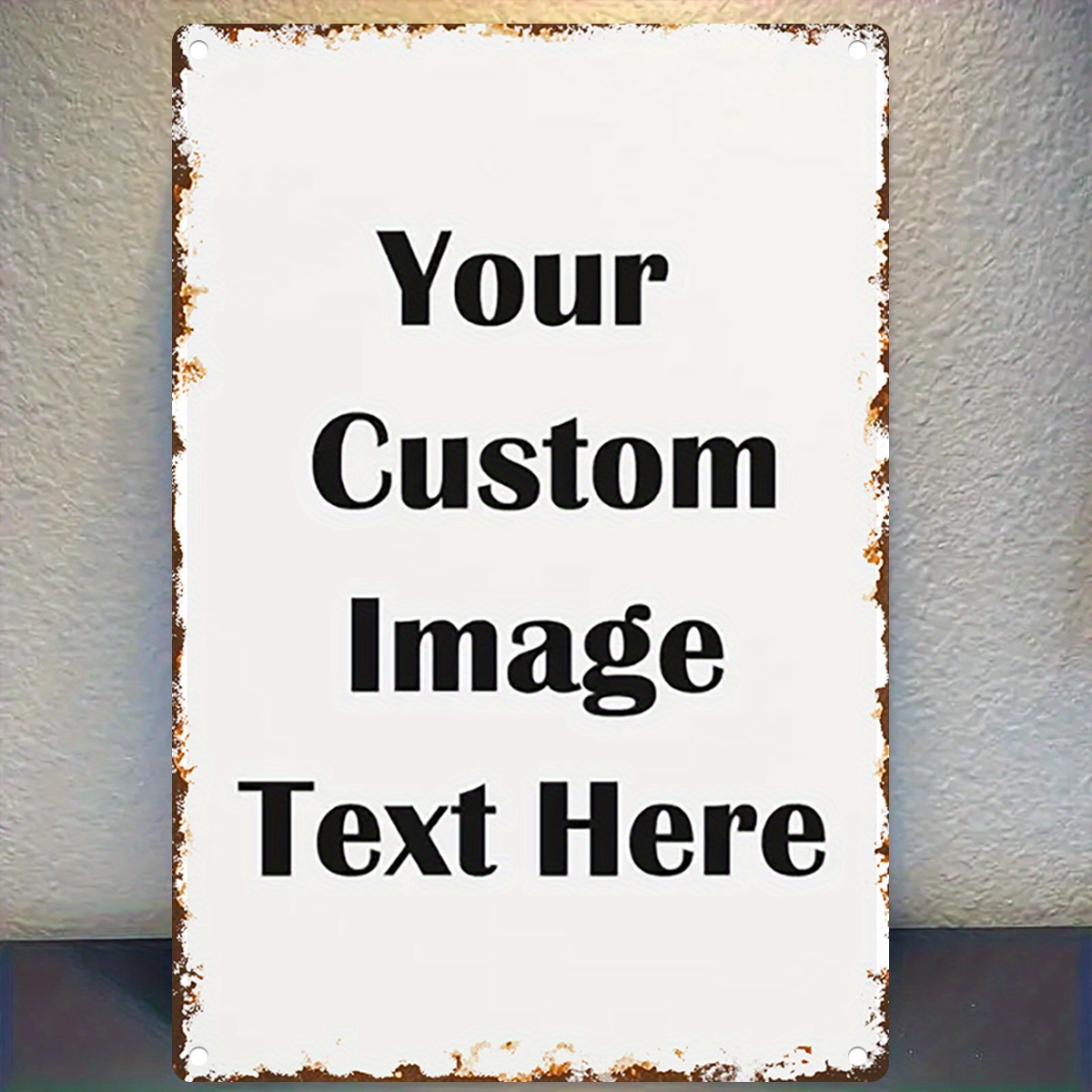 Custom Image/Text Metal Tin Si - Vintage Home Textiles reseña y precio
