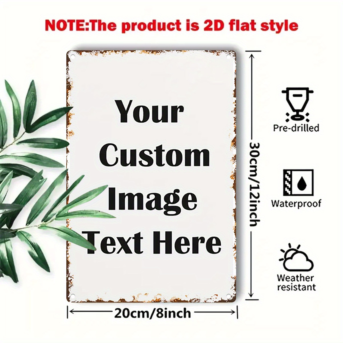 Custom Image/Text Metal Tin Si - Vintage Home Textiles reseña y precio