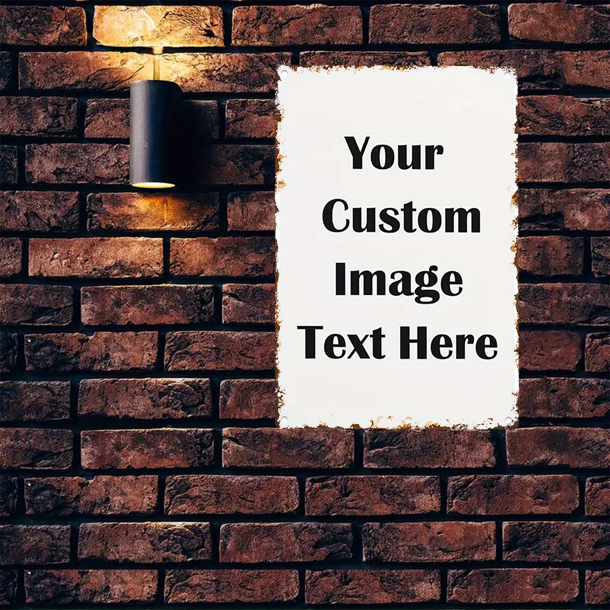 Custom Image/Text Metal Tin Si - Vintage Home Textiles reseña y precio