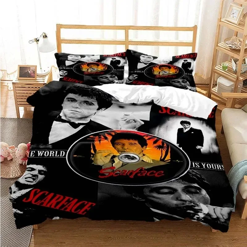 Tony Montana Scarfaces Printed - Linen Duvet Cover reseña y precio